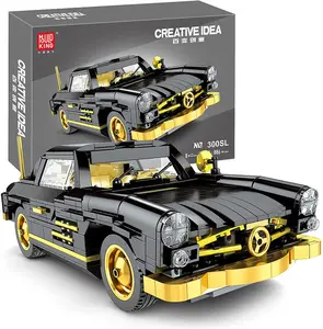 Build Your Own DIY Building Block 300SL Car - 886-Piece Kit of High-Quality ABS and Carbon Fiber with Vibrant Colors and Intricate Details