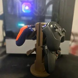 3D Printed Controller Stand - Compatible with Dual-Controller Setup, Lightweight Design, Ideal for Gaming Accessories