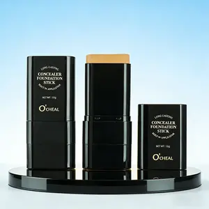 Long-Lasting Waterproof Foundation Stick 2-in-1 with Brush | Full Coverage Concealer for Dark Circles & Blemishes, Perfect for All Skin Tones