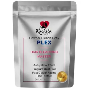 Kachita Spell Professional Black Charcoal Grey Powder Hair Lightener with PLEX for Highlights Balayage