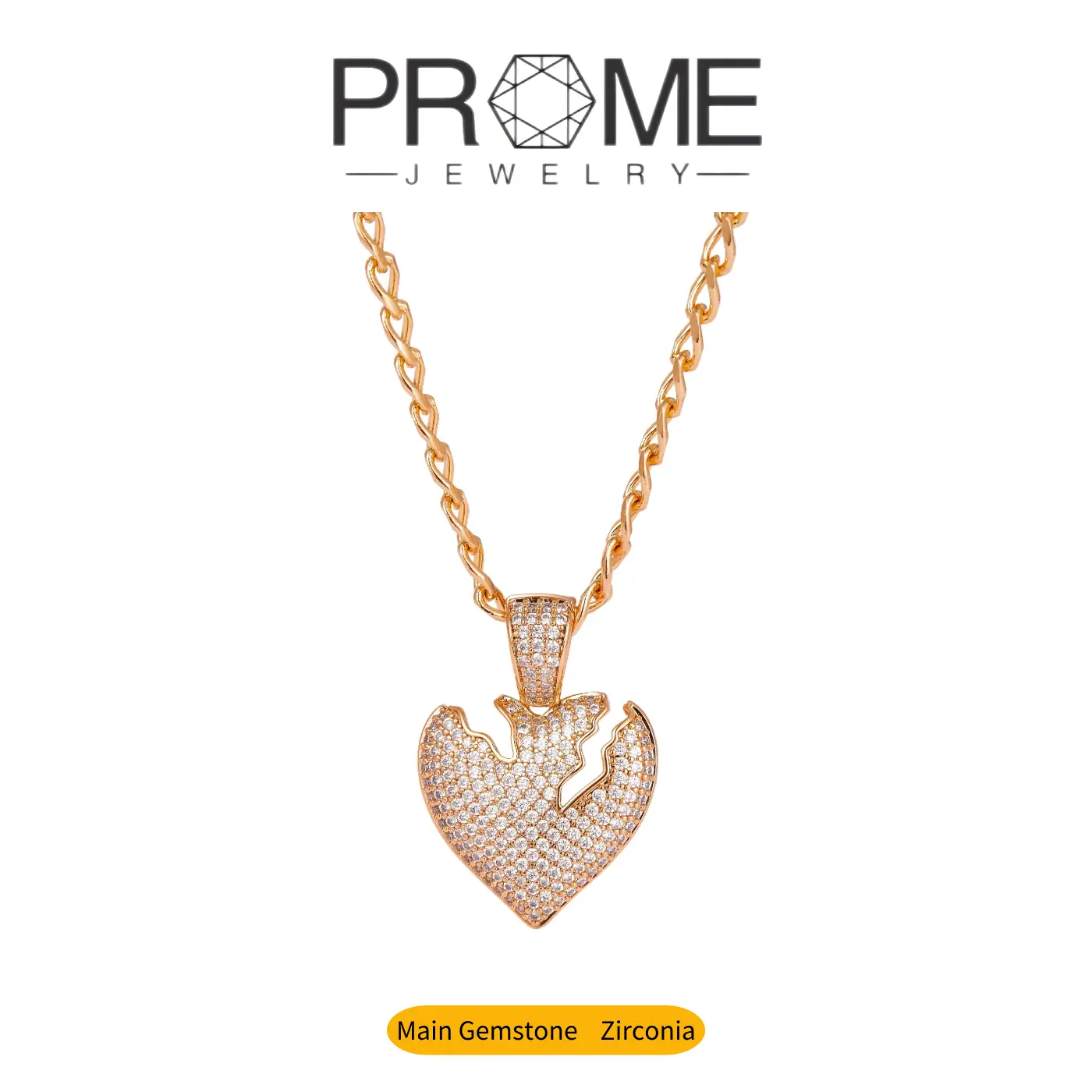 (CN020)Cubic Zirconia Heart Pendant Necklace Set High-Quality Copper with Luxury Finish Elegant Trendy Design for Women Ideal Gift for Birthdays, Anni
