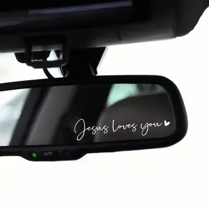 2PCS/SET Hardcore Healing Style Rearview Mirror Sticker, Suitable for Car Rearview Mirrors, Bodies, Motorcycle Side Panels, Laptop Cases, Luggage Decor, Exclusive Trendy Personalized Decal for Christian Faith and Healing Aesthetics Enthusiasts