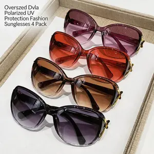 4-Pack Y2K Women Oversized Round Tortoise Shell Glasses, Pink Purple Tinted AC Lens Non-prescription Eyeglasses, Lightweight Fashion Retro Frames, Trendy Shades for Driving, Travel, Daily Casual Wear & Summer Vibes Outfits