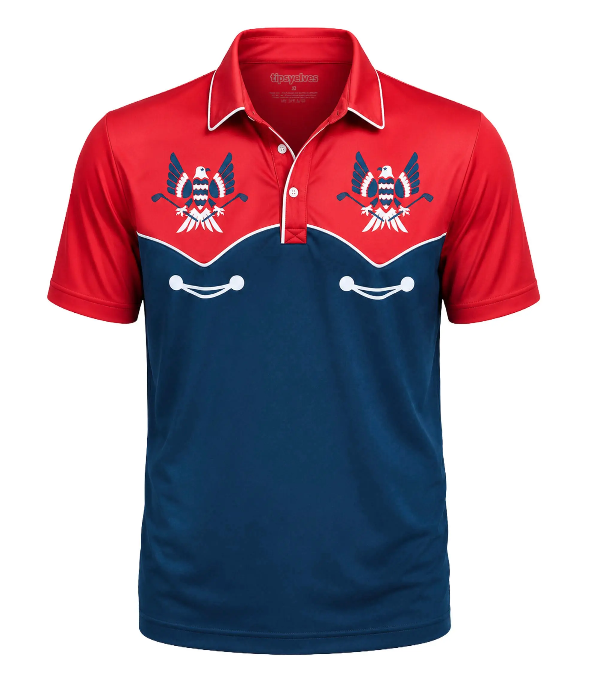 Men's Casual Athletic Performance Polo with a Patriotic Eagle Graphic, Retro Americana Style for Summer BBQs and Concerts, Casual Athletic Men's Sports Polo, Short Sleeves, Male, Lake Days, Retro Vibe, Comfortable Cut, Bbq Outings, All-Day Adventures, Cou