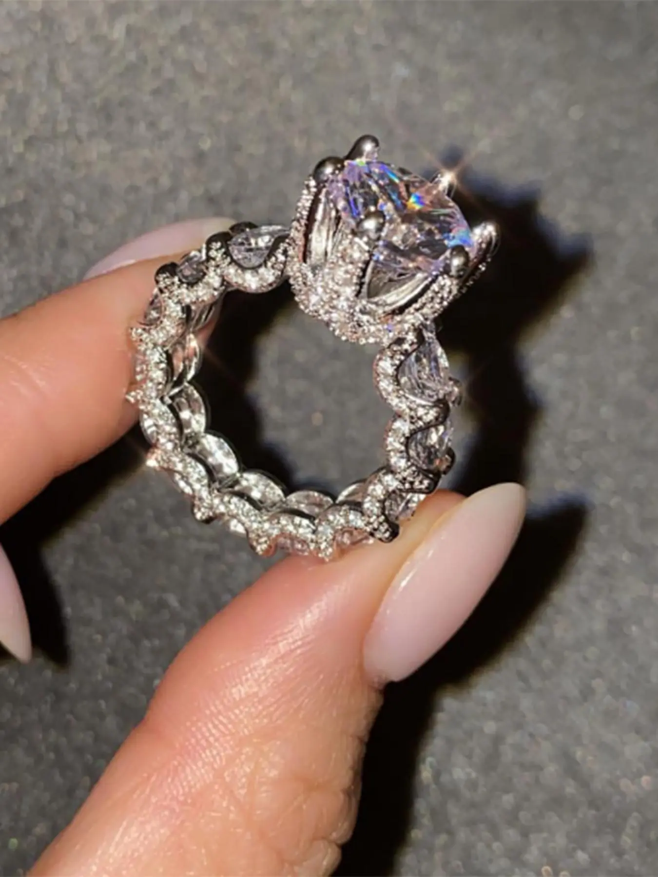 Elegant Artificial Gemstone & Rhinestone Decorated Ring, Elegant Glittering Ring, Exquisite Trendy Geometric Design Ring for Women As Gift, Fashionable Jewelry for Party, Daily Wear, Trendy Jewellery Accessories