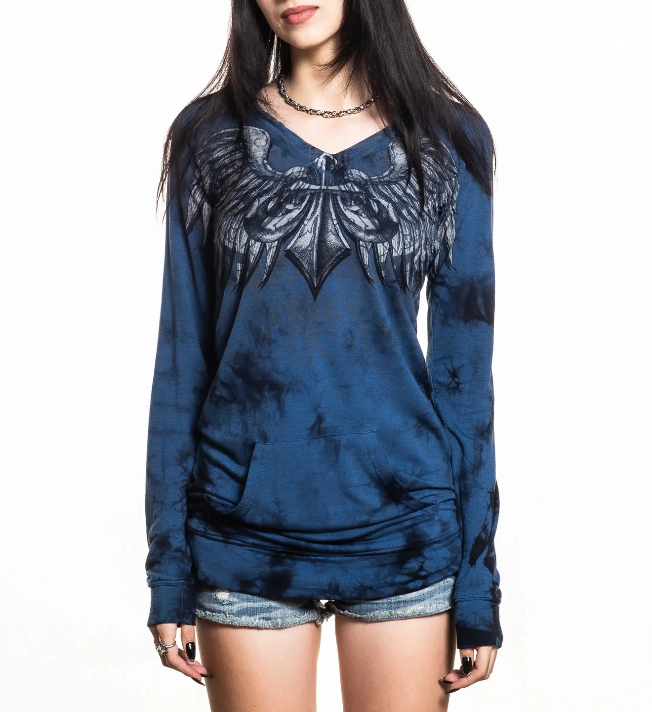 Affliction Women's Hoodie Blade Killer V-neck Affliction Women's Hoodie Blade Killer V-neck