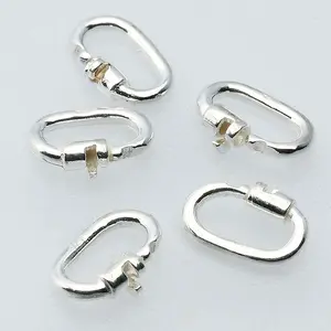 Sterling Silver Link Lock Clip-On Enhancer Bail Set of 4