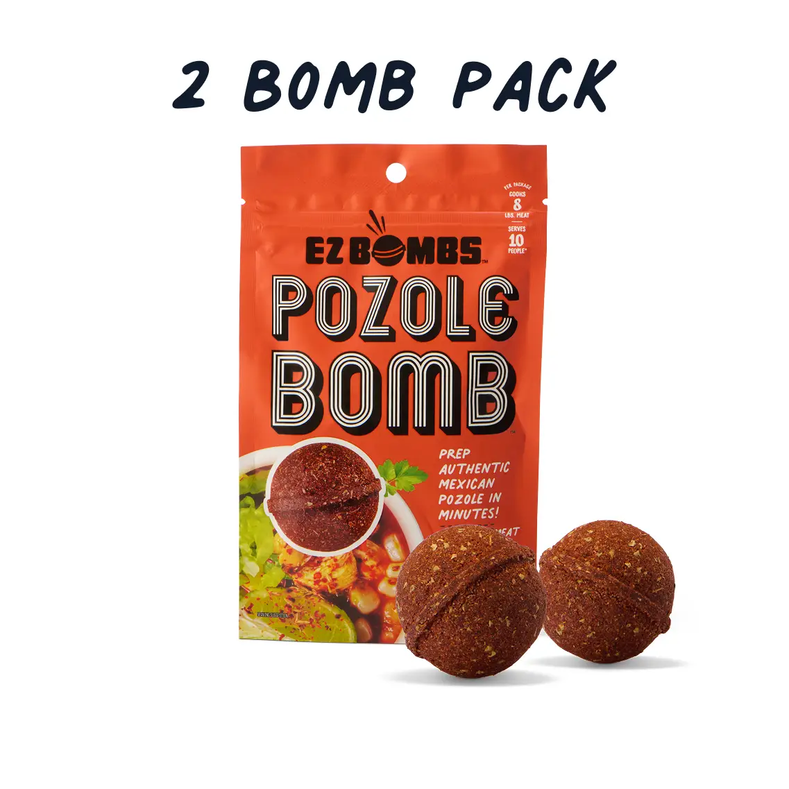 EZ BOMBS PozoleBombs - 2 Bombs Per Pack Authentic Mexican Pozole Soup Seasoning Spice Bomb Flavor for Home Cooking Pork Chicken & Vegetarian Tradition