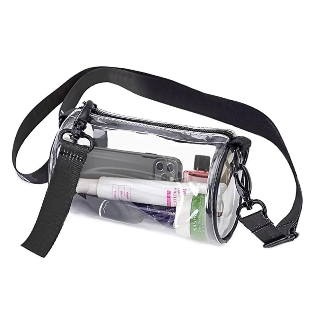Stadium Approved Clear Bag – PVC Barrel Crossbody Purse
