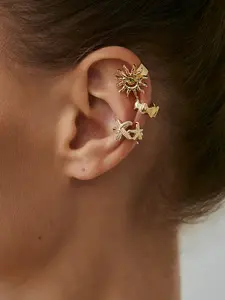 Boho Starfish Shell Ear Cuffs Set, Plain Design Alloy Material, Fashion Ocean Style Earrings for All Seasons, Cute Jewelry Accessories