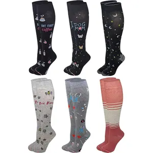 Women’s Knee-High Compression Socks | Assorted Colors | 8–15 mmHg | Dr. Motion (6-Pack)