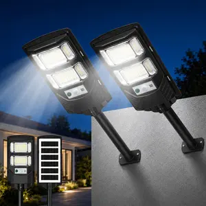 Solar Street Lights | IP65 Waterproof Motion Sensor Flood Light | Dusk to Dawn Solar Powered Security Lamp with Remote for Yard Driveway Garage