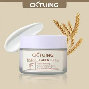 Cktuing Rice Cream 1.76 Ounce, rice moisturizer, rice toner, Ceramide Cream Hydrating Face Moisturizer, for Dry & Combination Skin, Lightweight, Fast-absorbing.
