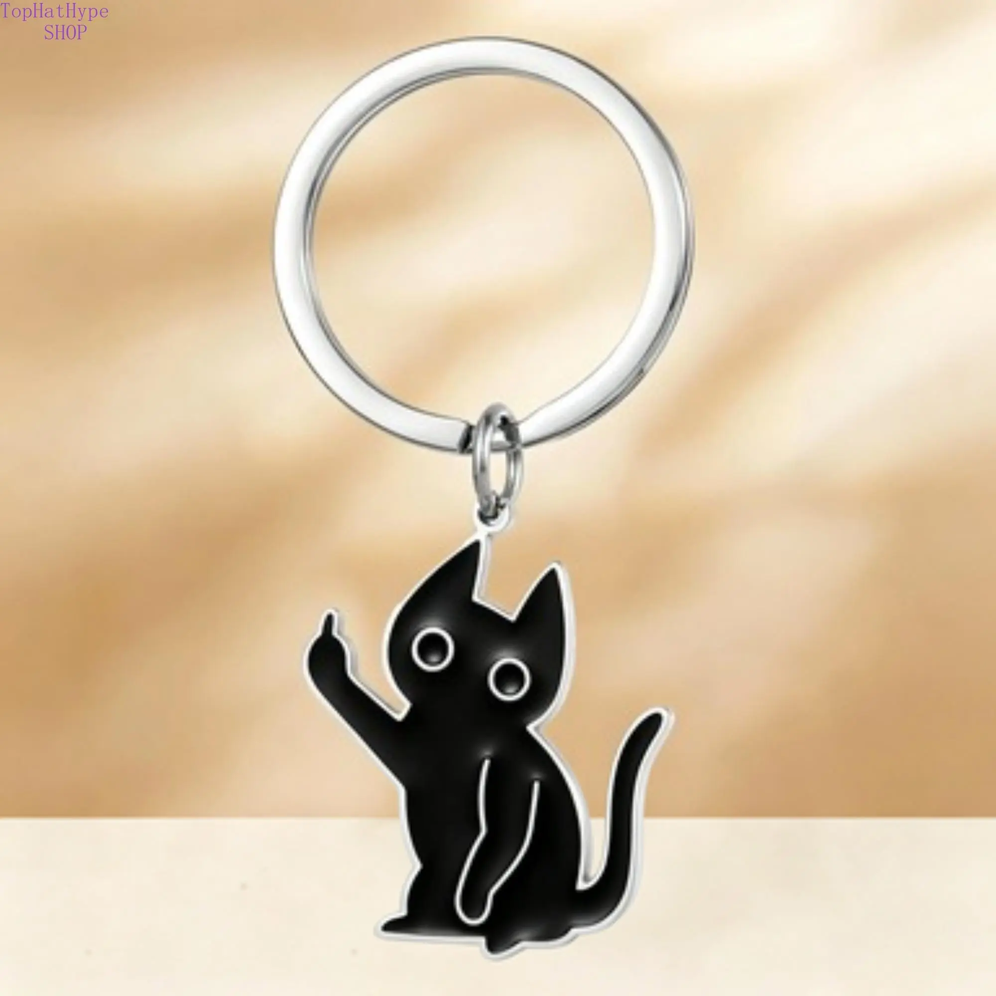 1pc Cute Cat Pendant Keychain, Kawaii Cat Charm, Durable Key Ring Accessory, Perfect Gift for Cat Lovers