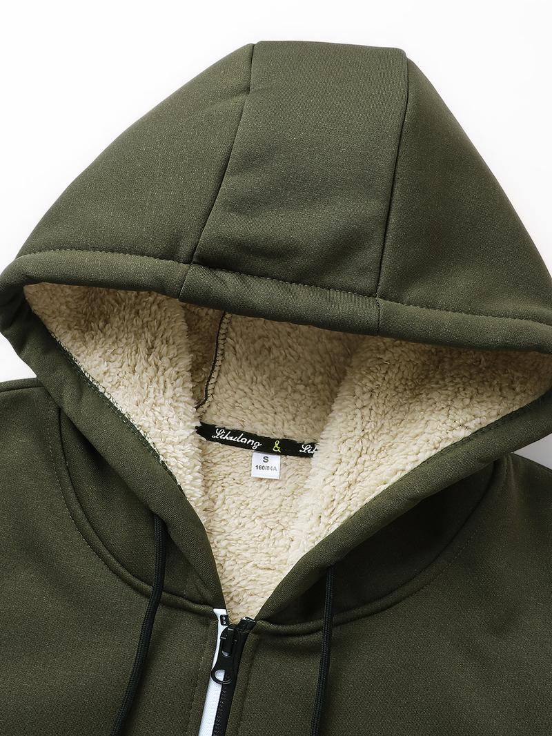 Men's Classic Hooded Warmth Jacket, Fleece Lined for Skin-Friendly Heat, Adjustable Hooded, Ribbed Hem, Urban Commuter Trendy Windproof Coat