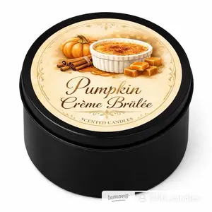 Pumpkin Créme Brûlée Scented Candle - Fall Bakery Scent with Pumpkin Spice, Vanilla Cream, Brown Sugar & Cinnamon - Perfect for Year-Round Use