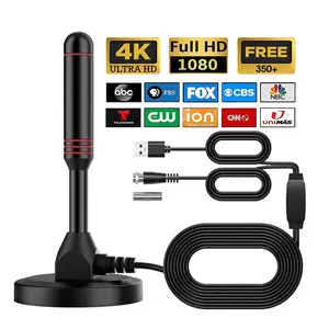 [2026 Upgraded] 1080P 4K Ultra HD Digital Ground Wave TV Antenna, USB Powered Indoor Signal Booster & Amplifie | 360° Reception | 8K/4K/1080p