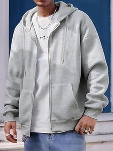 Vintage Washed Full-Zip Hoodie - Men's Unisex Pullover | Black Navy White | Trendy Streetwear Jacket
