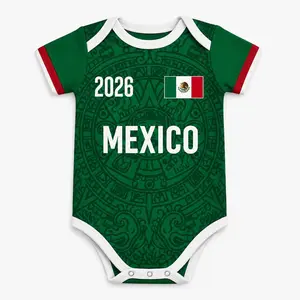 Custom Mexico 2026 Jersey Suit, Personalized Name and Number Jersey Romper, Uniform Inspired Outfit, Infant Fan Apparel, Lightweight Comfortable Bodysuit, Shower Gift for Mexico Families