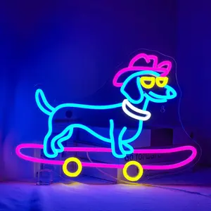 Corgi Dog Design Neon Sign, USB Plug Powered LED Neon Light, Novelty Decorative Lamp for Home, Bedroom, Living Room, Party, Wedding