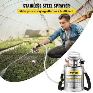 VEVOR Stainless Steel Pest Control Sprayer Handheld Pumped Garden Cleaning 1 Gallon