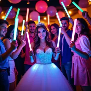 LED Glow Sticks 50 Pcs Unisex Multi-Color Foam Stick Light Up Batons for Parties Events Quinceañera Weddings Nighttime Fun