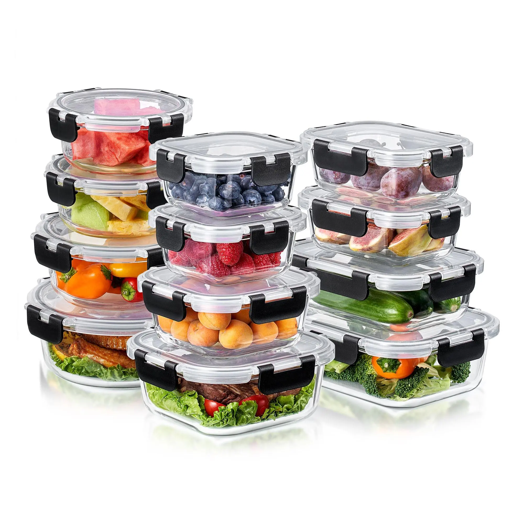 Sorbus 24-Piece Glass Food Storage Containers with Lids Sorbus 24-Piece Glass Food Storage Containers with Lids