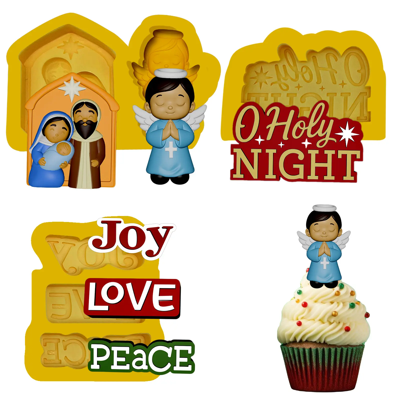 Christmas Holy Night Set mold of 3 pieces