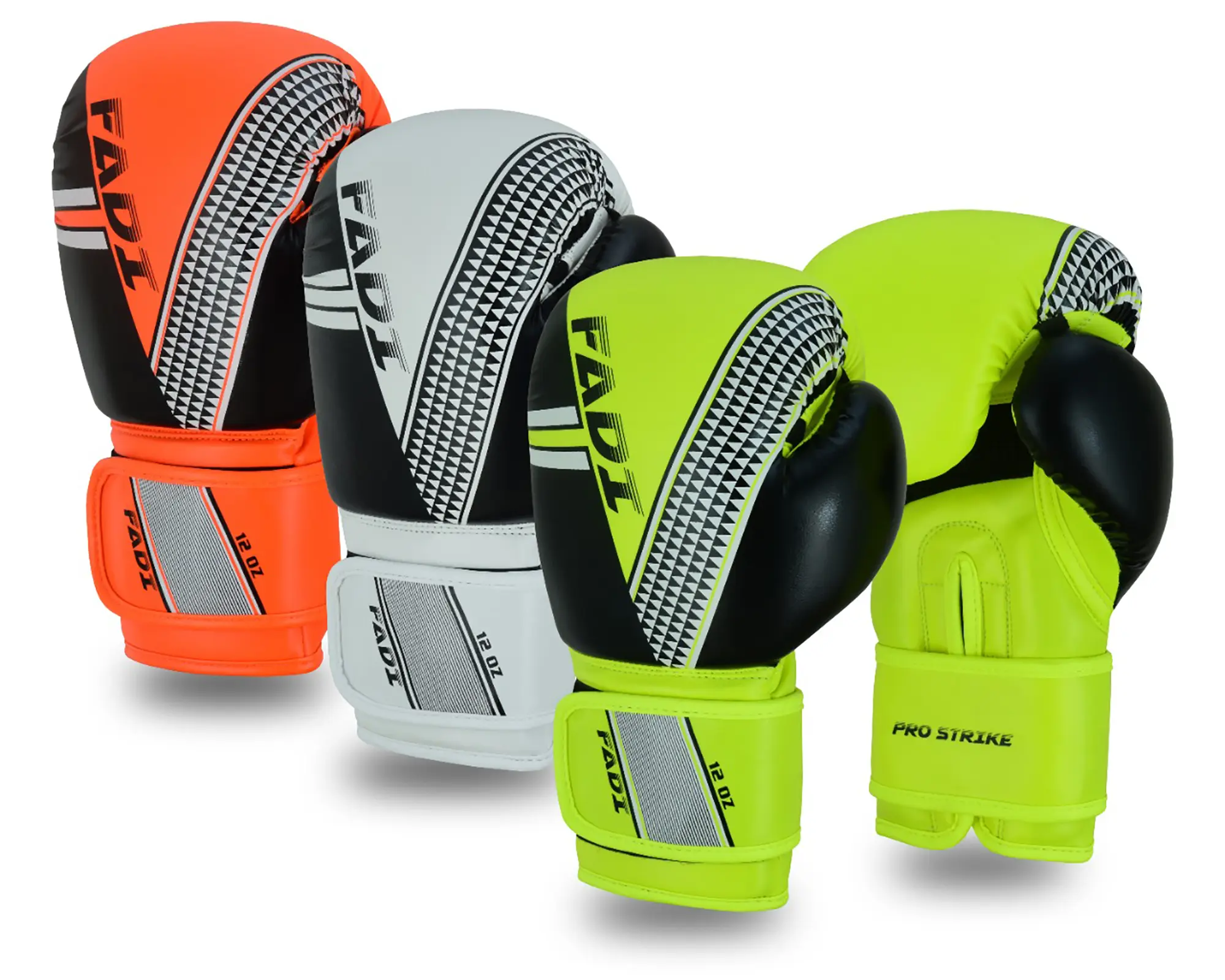 Fadi Pro Strike Boxing Gloves with Air-Flow System - Durable Faux Leather for Matches & Training - Supplier Warranty Included - Orange, White, Yellow Options