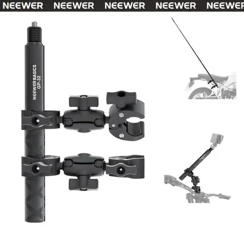 NEEWER Motorcycle Mount Kit for Action Cameras, Helmet & Bike Mount Accessories Set for GoPro, DJI Action & Insta360/Pocket/Camera, Perfect for POV Riding, Moto Vlog & Travel Recording
