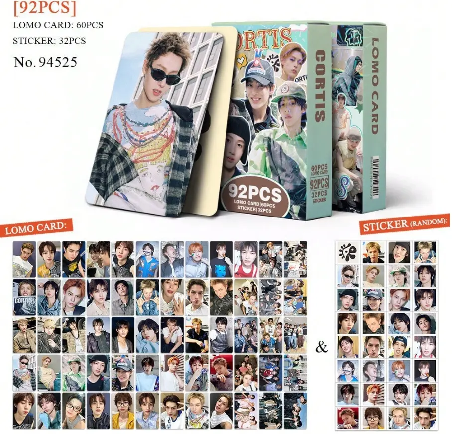 92 Pcs Cortis Group Collection Sticker & Double-Sided Star Hologram Photo Cards, Photocard, Perfect for Room Decor, Photo Wall, Notebook, Ideal Holiday Gift