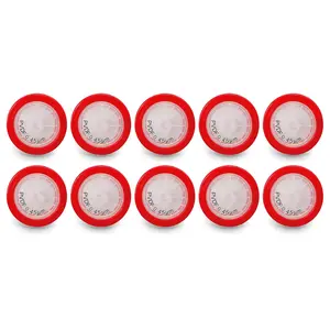 PVDF Membrane Syringe Filter 25mm Diameter 0.45um Pore Size Syringe Lab Filter for Laboratory School Science, Pack of 10 (Model AMPV04525)
