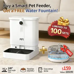 Automatic Pet Feeder with Camera for Cats & Dogs | 1080P HD Dual Camera, APP Control, Remote Feeding