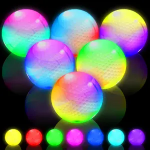 THIODOON Upgraded Glow in The Dark Golf Balls New Version LED Light up  Changing Timer Resets Every 8 Minutes Perfect for Nighttime Golfing