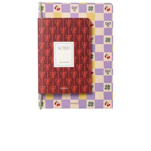 Papier Checkerboard & Bows Softcover Notebook Set Of 2 Papier Checkerboard & Bows Softcover Notebook Set Of 2