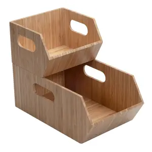 Bamboo Storage Bins 2PC Set