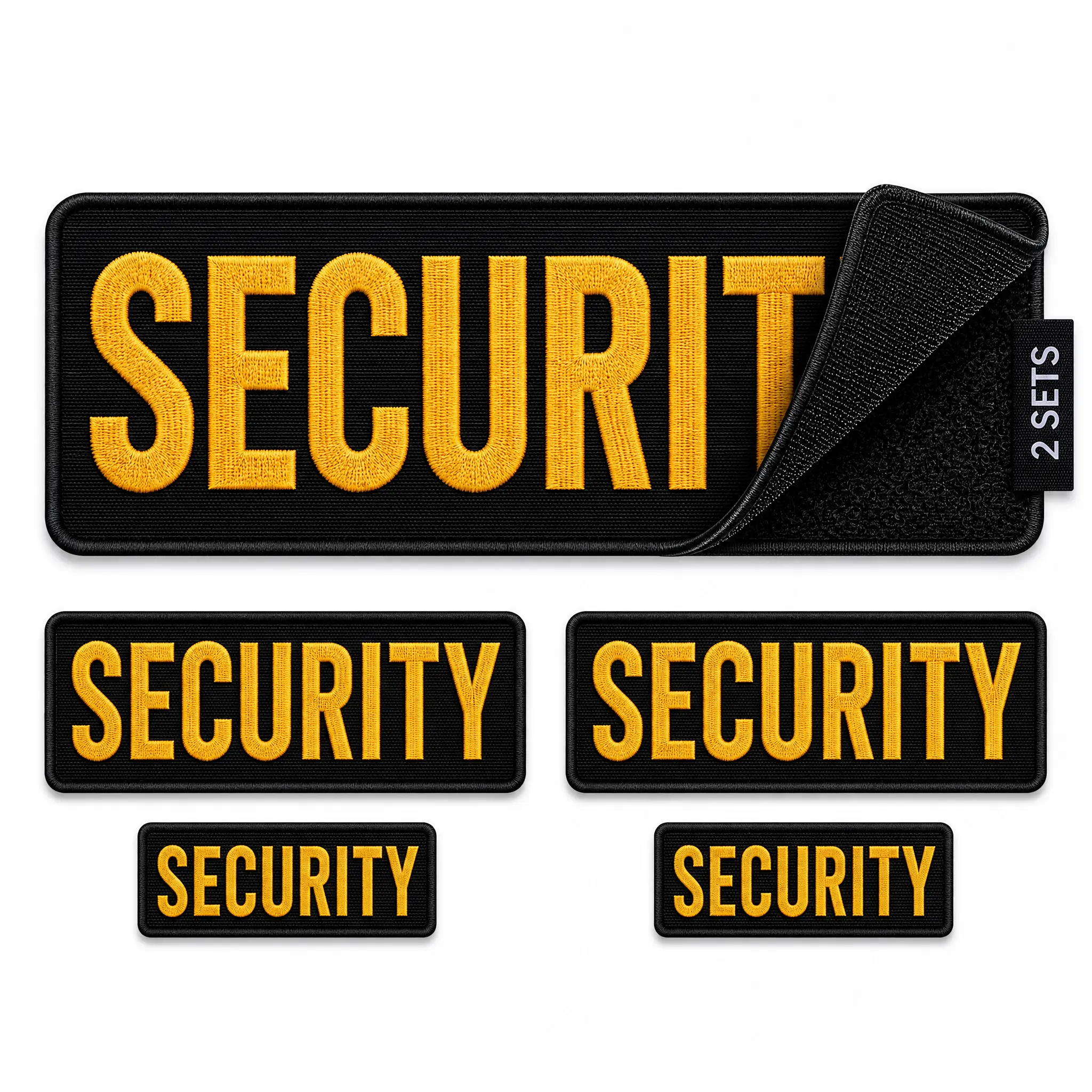 Security Patch Bundle (4-Pc, 2 Sets of 2), Embroidered Hook & Loop