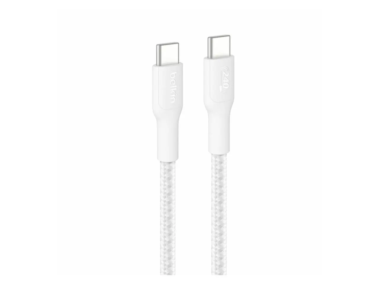 Belkin USB-C to USB-C Braided Cable 240W - 6.56 ft  - White - CAB025FQ2MWH