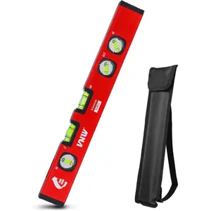 16-Inch Torpedo Level - 5 High-visibility Bubbles 2?/22.5?/45?/90?/180?,Level Tool with Rubber Endcaps and Aluminium , Flat View Viewing Window for  Outdoor Measurements