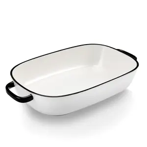 6 Quart Rectangular Ceramic Baking Casserole Dish, Oven & Dishwasher Safe