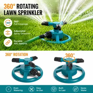 360-Degree Rotating Water Sprinklers, Full Coverage Lawn Watering Tool with Automatic Operation, Water-Saving Design, Easy Installation, Durable Build, Stable Base for Backyard Outdoor Use summerwins,summerwins