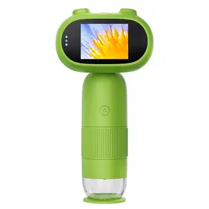 Portable Handheld LCD Digital Microscope, 2-inch Screen Microscope, USB Rechargeable Pocket Microscope, School & Educational Supplies