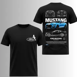 Mustang GT500 Shelby Blueprint T-Shirt, 2 Sides, Muscle Car Graphic Tee