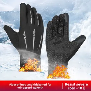 Outdoor sport autumn/winter men's and women's model padded touchscreen warm waterproof breathable cycling windproof gloves