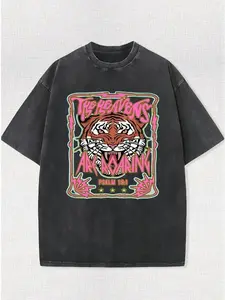 Men's & Women's Washed Vintage Roaring Tiger Graphic T-Shirt