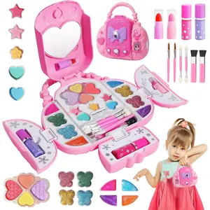 Kids Makeup Kit for Girl, Real Washable Makeup for Kids with Mirror, Kids Makeup Sets for Girls 5-8, Princess Toys Cosmetic Set, Christmas & Birthday Gifts Toys for 3 4 5 6 7 8 Year Old Girls