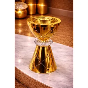 Majd Gold Crystal Waist Hourglass Table Incense Burner – Gold Diamond Cross
