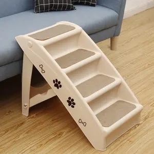 Segawe 4 Steps Pet Stairs Ladder Washable Foldable Steps for Dogs and Cats