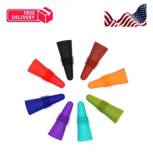 Wine Stoppers Beverage Bottle Sealer Soft Silicone Wine Bottle Stoppers Corks 8 pack