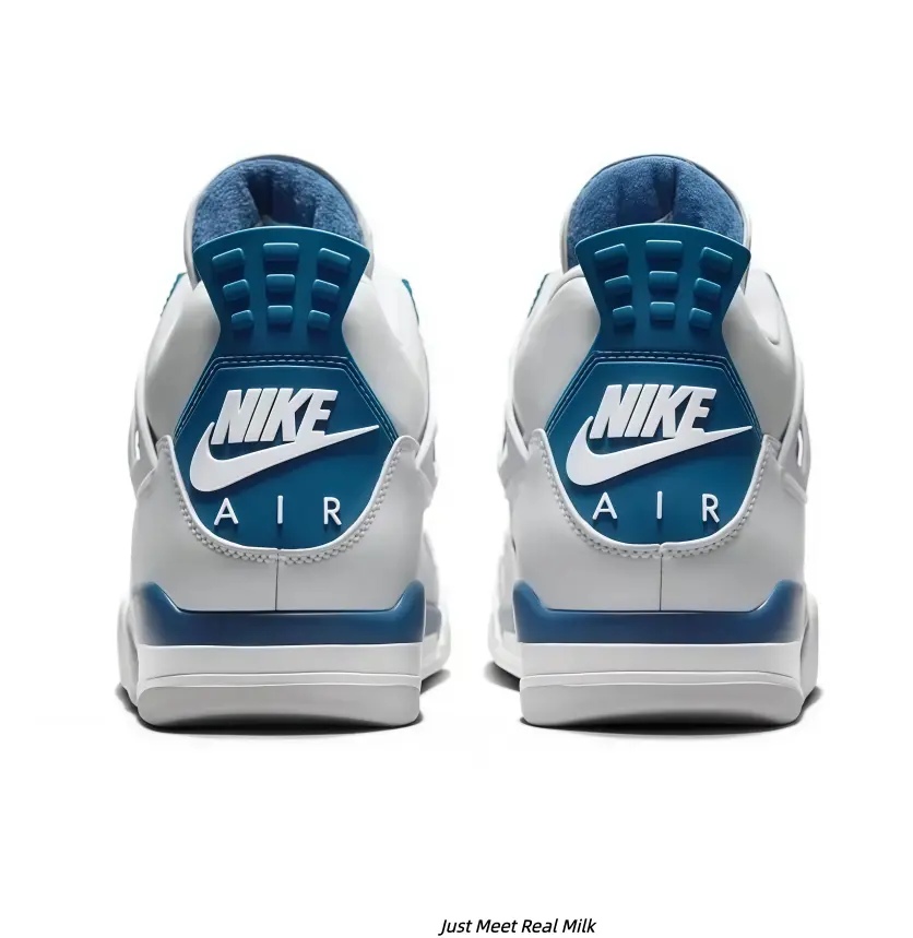 Off White Leather Mesh Mid Top Lifestyle Sneakers Deep Blue Contrast Panels Visible Air Cushion White Blue Dual-Tone Sole Lightweight Anti-Slip Street Athletic Shoes Unisex